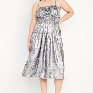 Old Navy Silver Midi Dress
